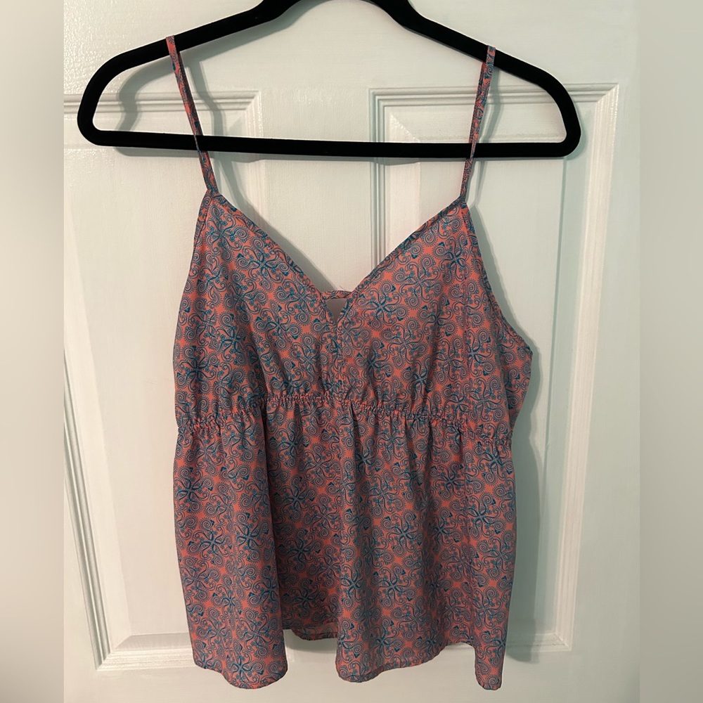 Robin-K Patterned Babydoll Tank, Size M